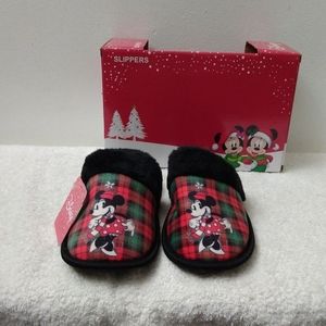 NIB Youth Girls Disney Minnie Mouse Slippers Shoes Large